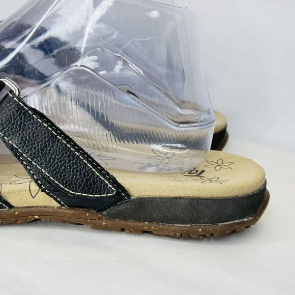 Tara M Emily Womens Sandals Shoes Size 10 Black Leather Adjustable Strap Slip On - Picture 2 of 11